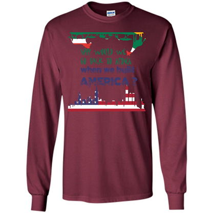 Africa - America T-shirt Build America Maroon