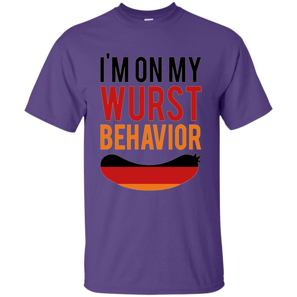 Wurst Behavior Oktoberfest T-shirt Funny German T-shirt Purple