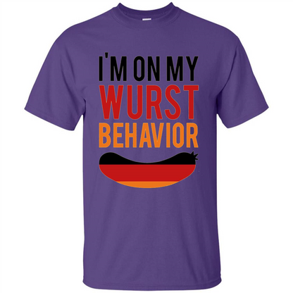 Wurst Behavior Oktoberfest T-shirt Funny German T-shirt Purple