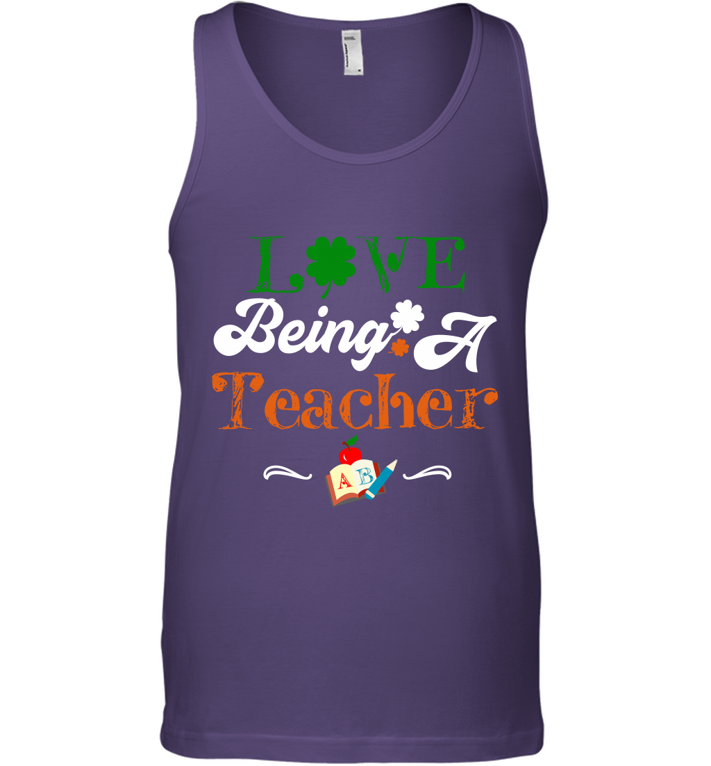 Love Being A Teacher Saint Patricks Day Shirt Tank Top Purple