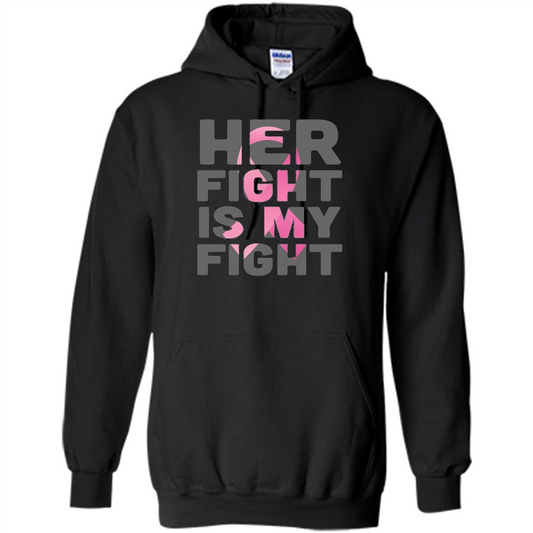 Breast Cancer T-shirt Her Fight is My Fight Black
