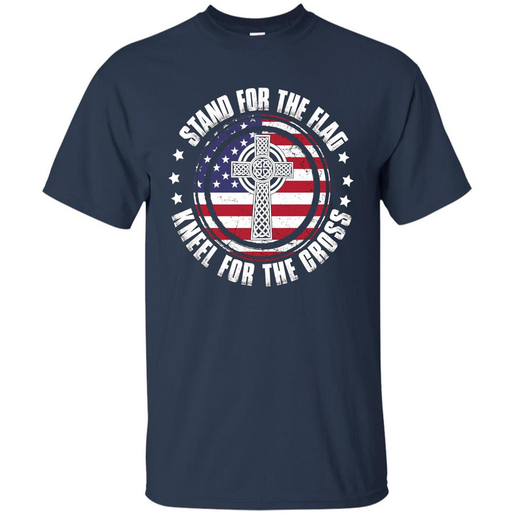 Stand For The Flag Knell For The Cross T-shirt Navy