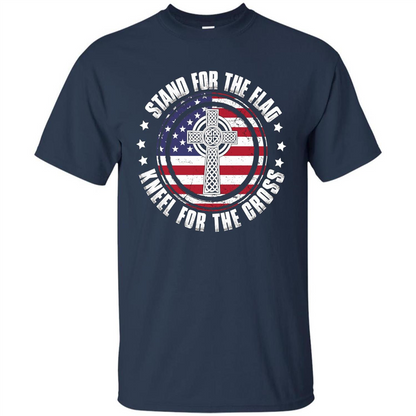 Stand For The Flag Knell For The Cross T-shirt Navy