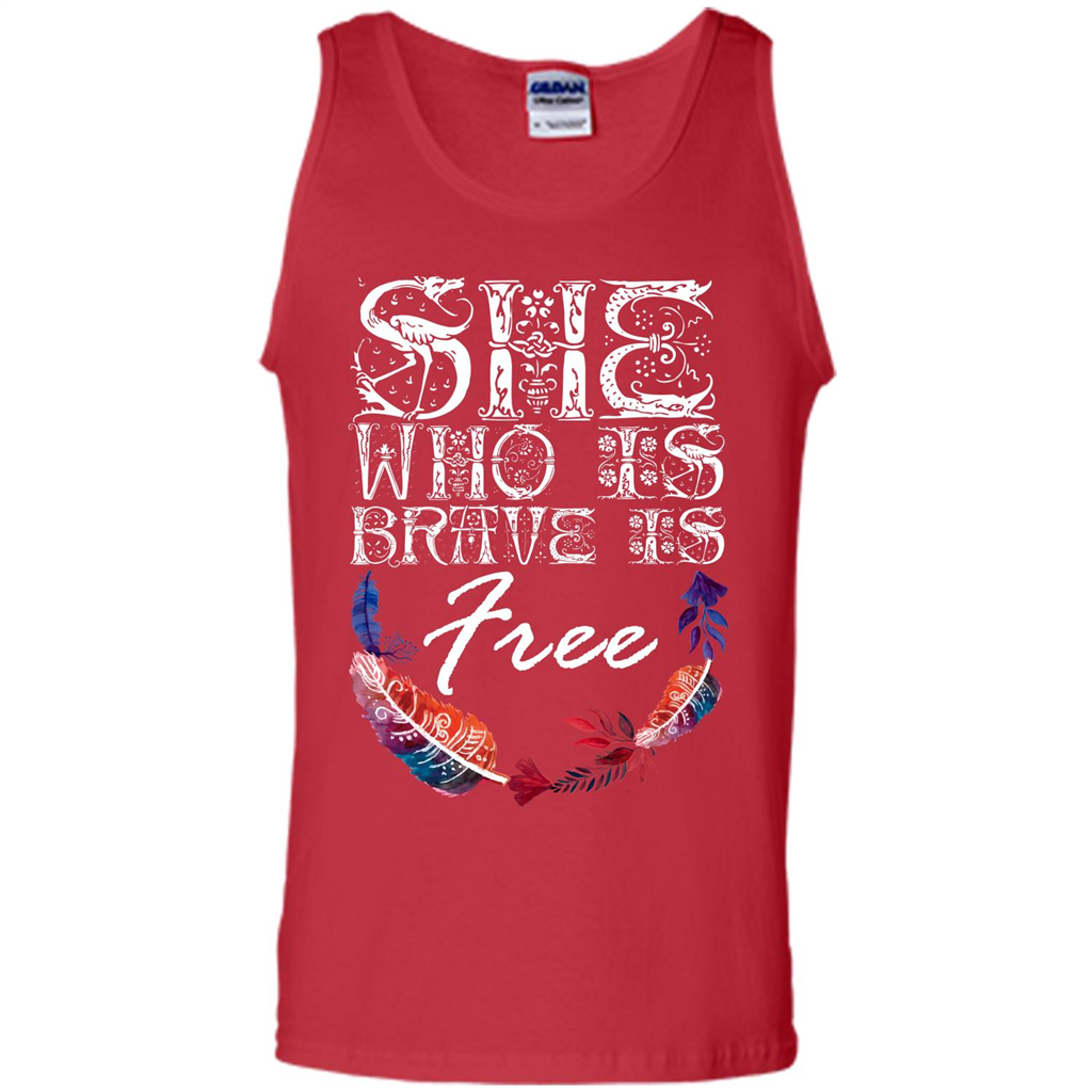 She Is Brave Is Free T-shirt Red