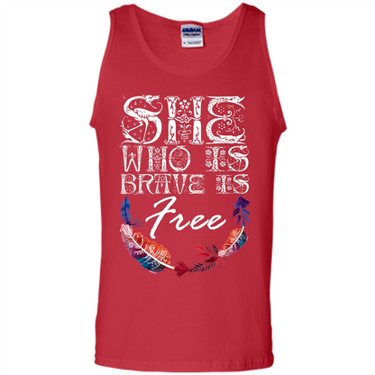 She Is Brave Is Free T-shirt Red