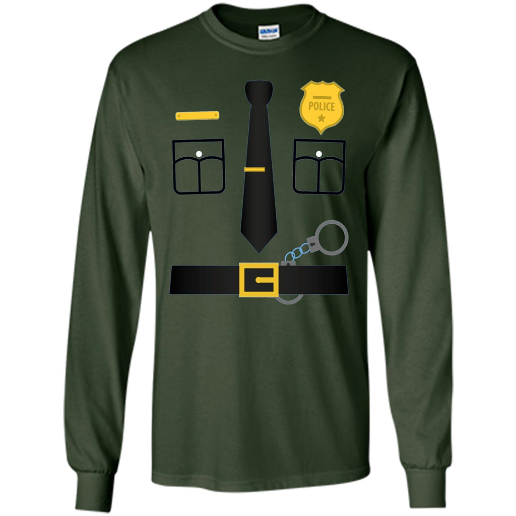 Policeman Costume T-Shirt Halloween Outfit T-shirt Forest Green