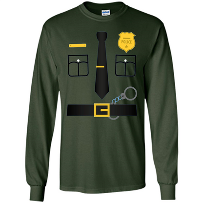 Policeman Costume T-Shirt Halloween Outfit T-shirt Forest Green