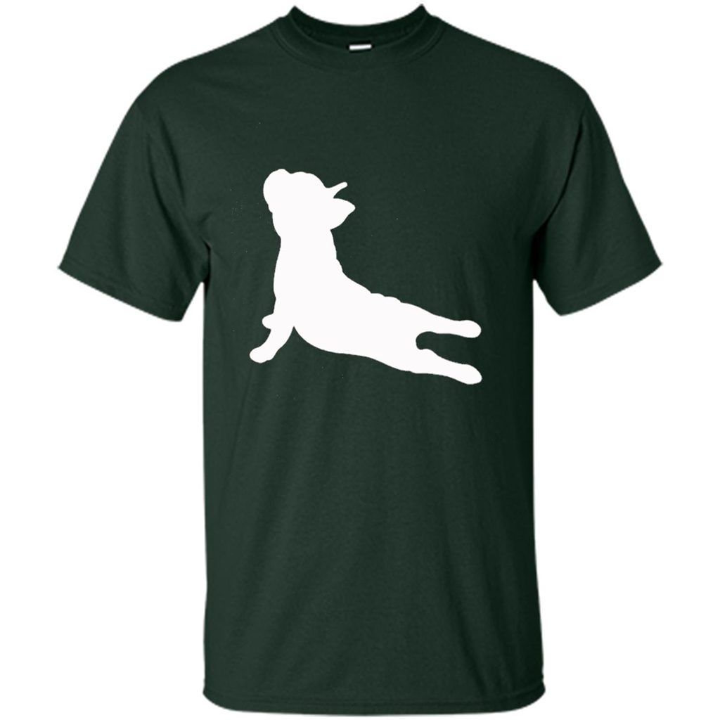 French Bulldog Yoga T-shirt Forest Green