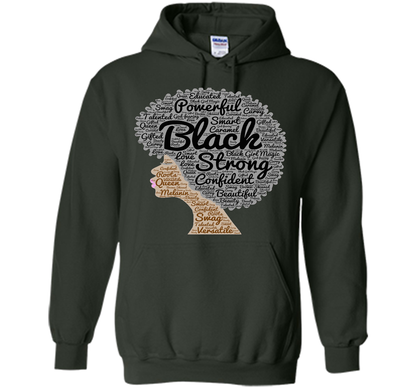 Afro Word Art Natural Hair T-Shirt for Black Women shirt Forest Green