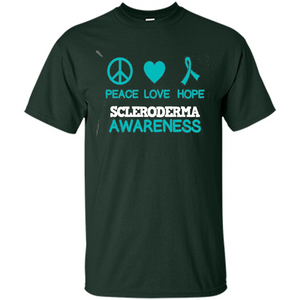 Scleroderma Awareness Ribbon Support T-shirt Peace Love Hope T-shirt