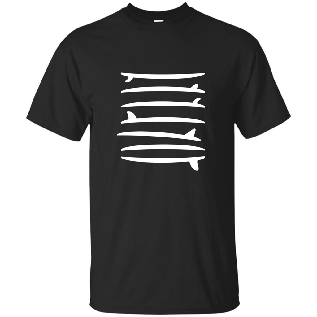 Surfing T-shirt The Longboard Single Fin Surfer T-shirt Black