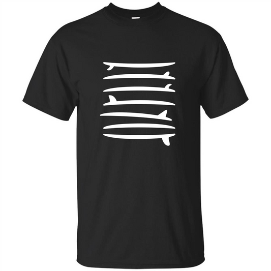 Surfing T-shirt The Longboard Single Fin Surfer T-shirt Black