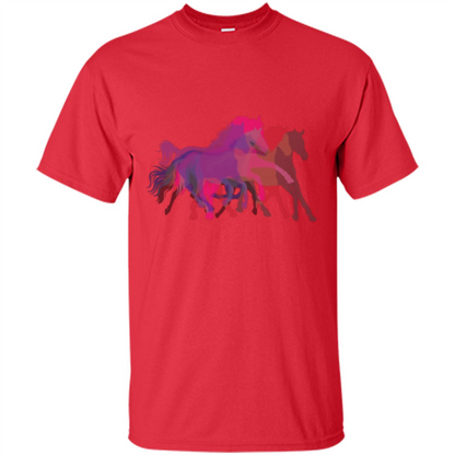 Beautiful Shadow Horses T-shirt Red