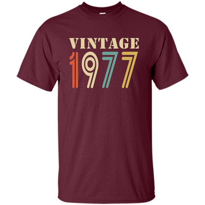 Vintage 1977 Birthday Gift T-shirt Maroon