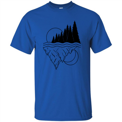 Nature Merged Moon And Sun T-shirt Royal