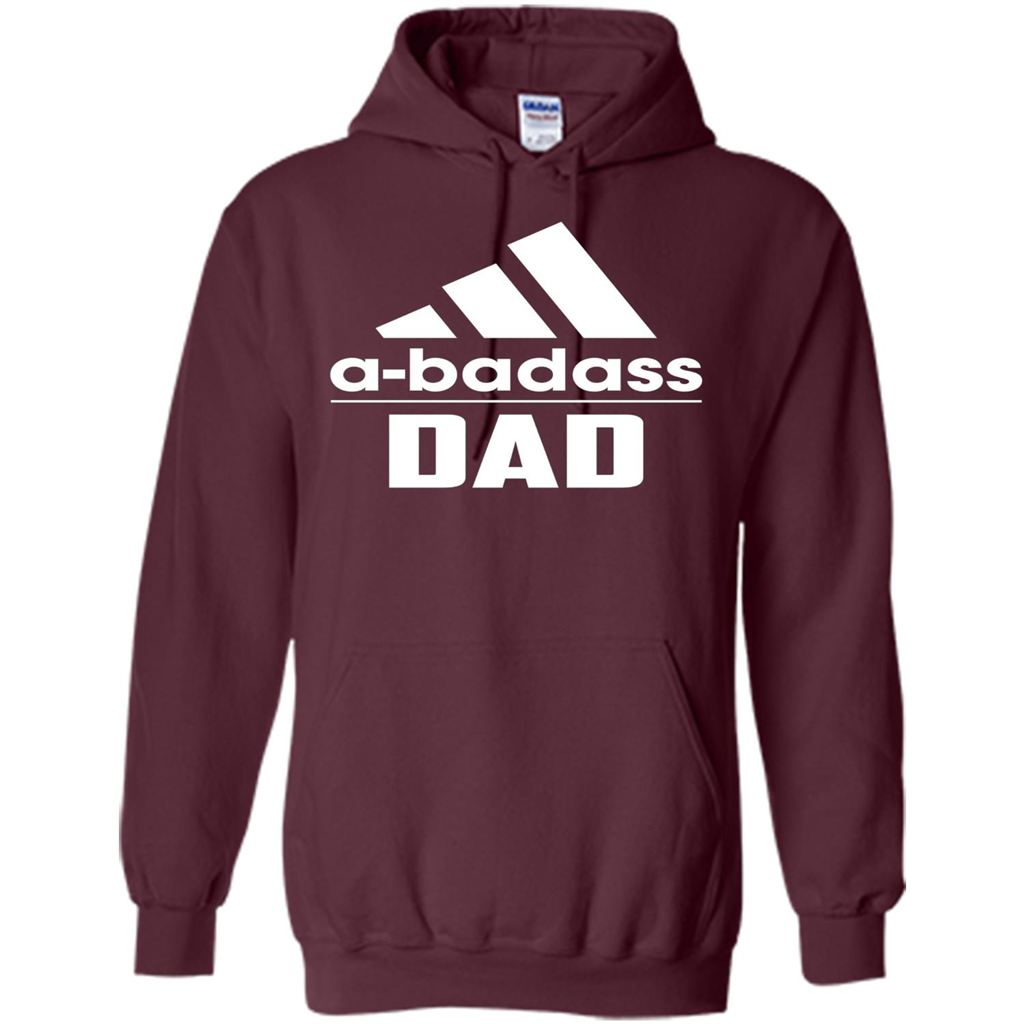 Fathers Day T-shirt A Badass Dad Maroon
