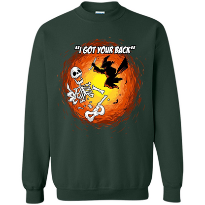 Funny Witch Skeleton Halloween 2017 I Got Your Back T-shirt Forest Green