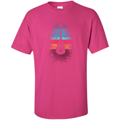 Guitar Vintage Sunset Uke And Instruments T-shirt Heliconia