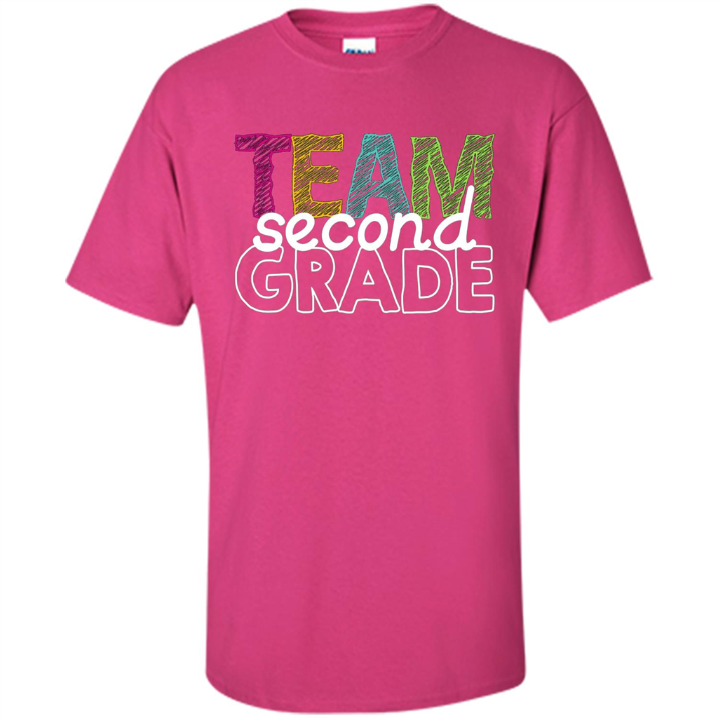 Team Second Grade Teacher T-Shirt Heliconia