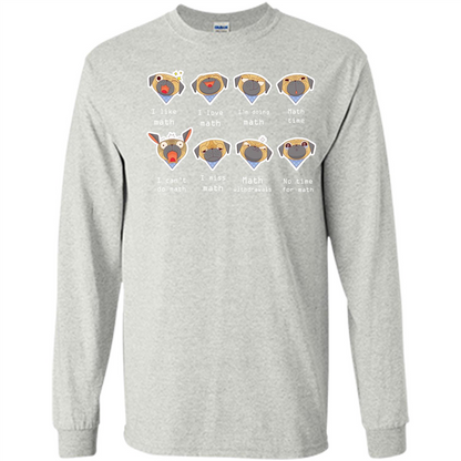 I Love Math T-shirt Dog Emotion Ash