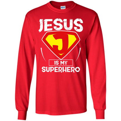 Christian T-shirt Jesus Is My Superhero T-shirt Red
