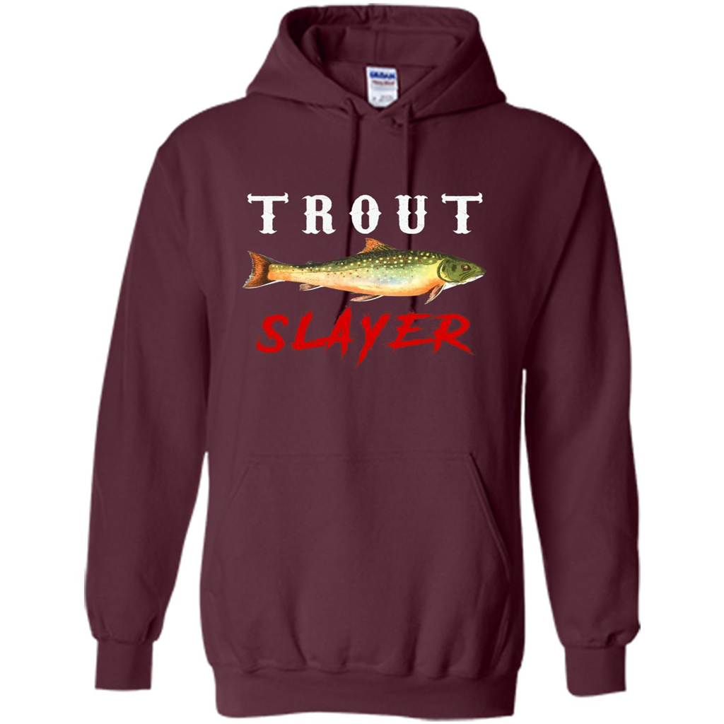 Fisherman T-shirt Trout Slayer T-Shirt Maroon