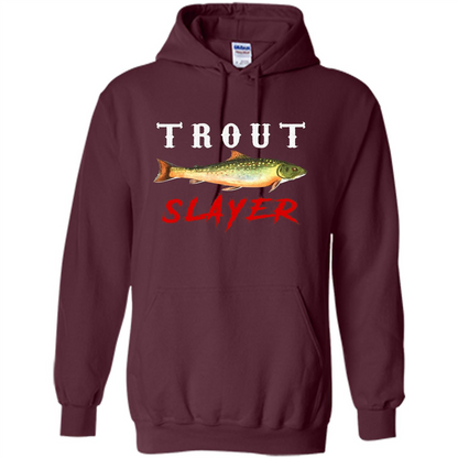 Fisherman T-shirt Trout Slayer T-Shirt Maroon