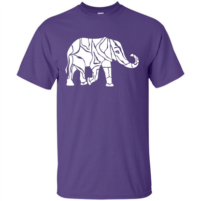 Elephant T-shirt Abstract Elephant Design T-Shirt Purple