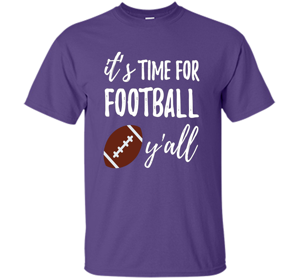 It's Time For Football Y'all T-Shirt Southern Vintage Tee t-shirt Purple