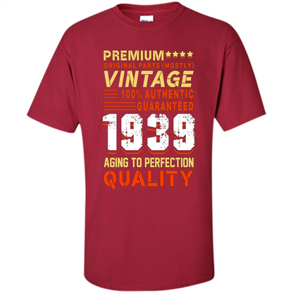 Funny Birthday T-shirt Vintage 1939 Cardinal