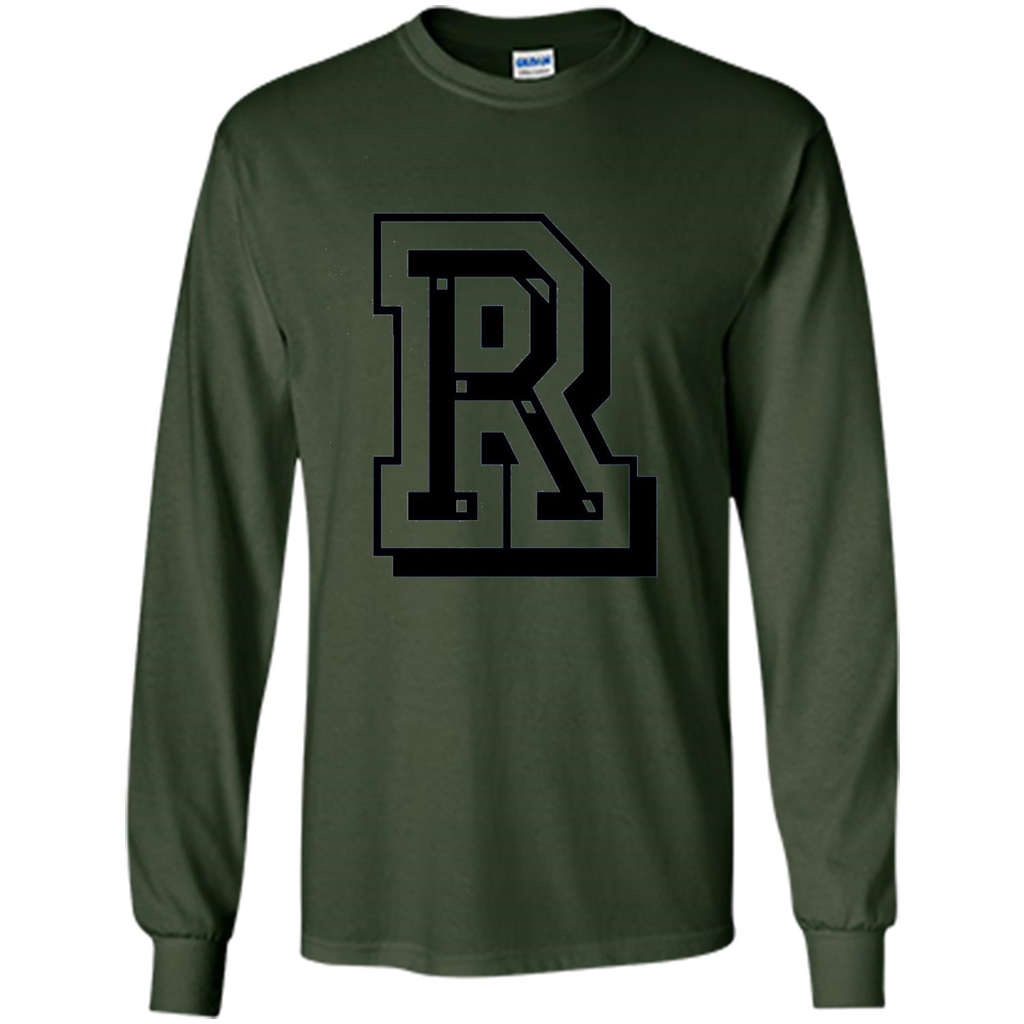 Letter R Initial T-Shirt for Names or Spelling Words Forest Green