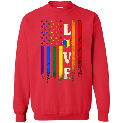 LGBTQ Pride T-shirt Love Rainbow Heart Flag Red