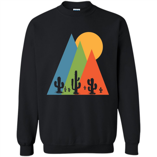 Cactus, Mountain and Sun T-shirt Black