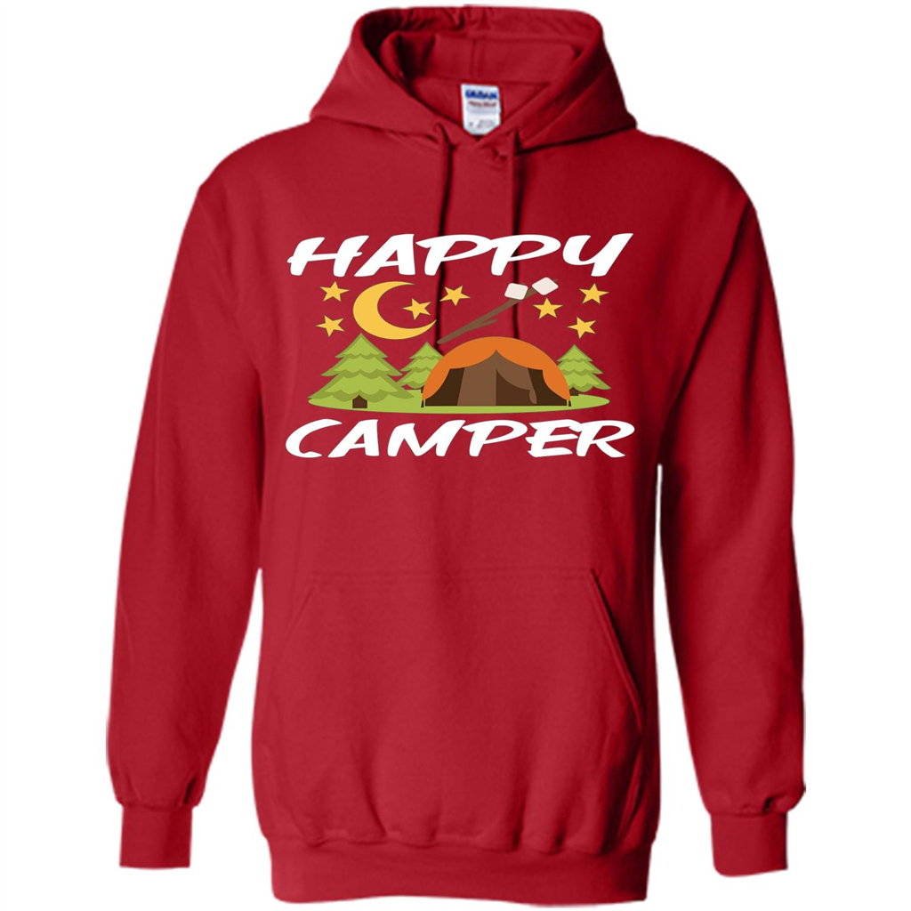 Happy Camper T-shirtt - Outdoor Night Sky Red