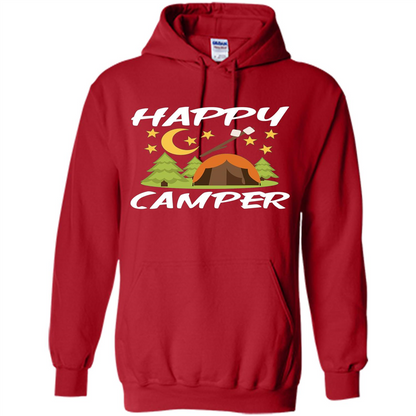 Happy Camper T-shirtt - Outdoor Night Sky Red