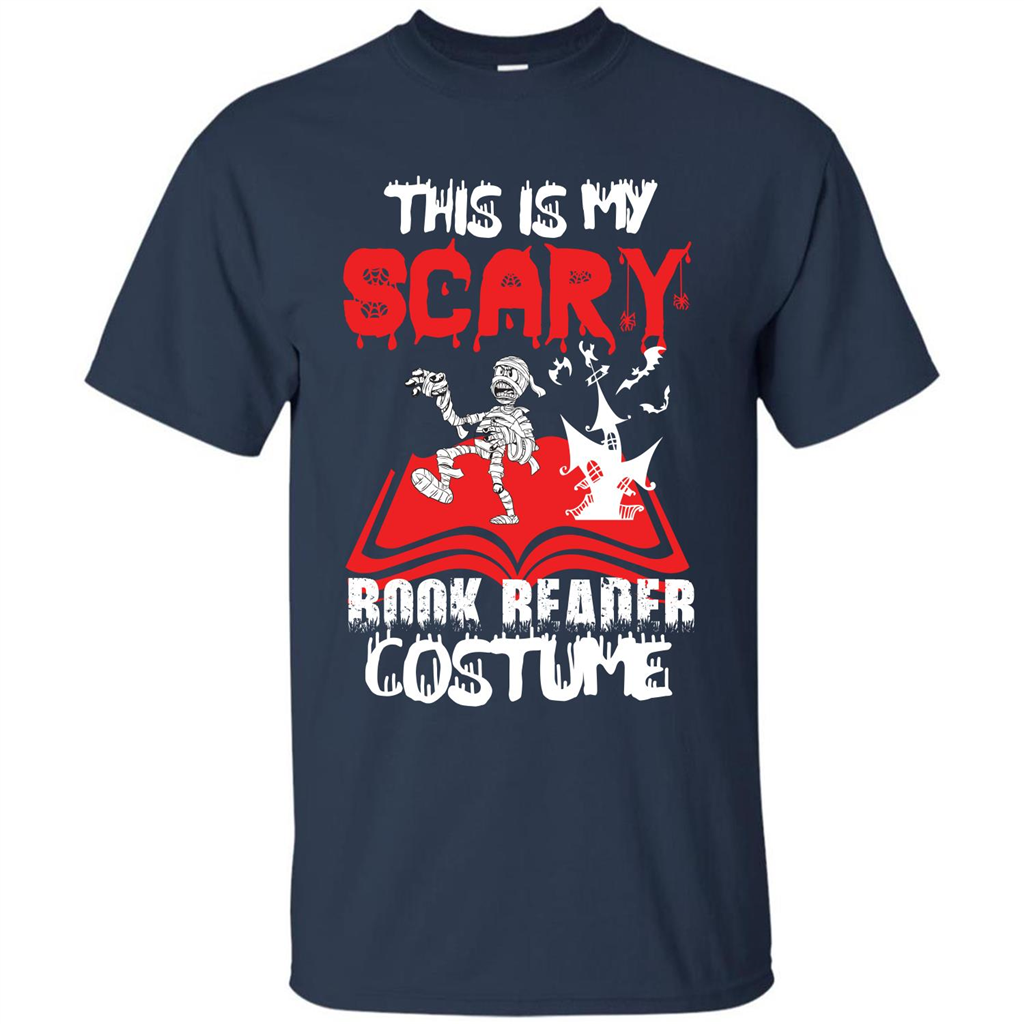 Halloween T-shirt This Is My Scary Book Reader Costume T-shirt Navy
