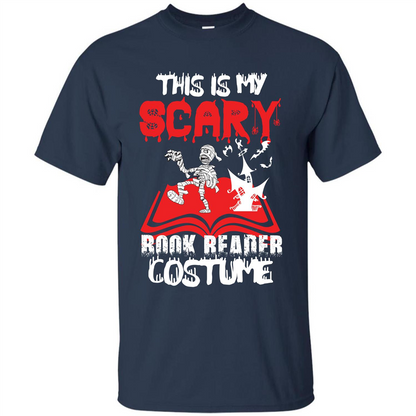 Halloween T-shirt This Is My Scary Book Reader Costume T-shirt Navy
