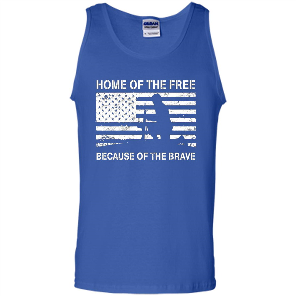 Military T-shirt Home Of The Free Because Of The Brave Royal