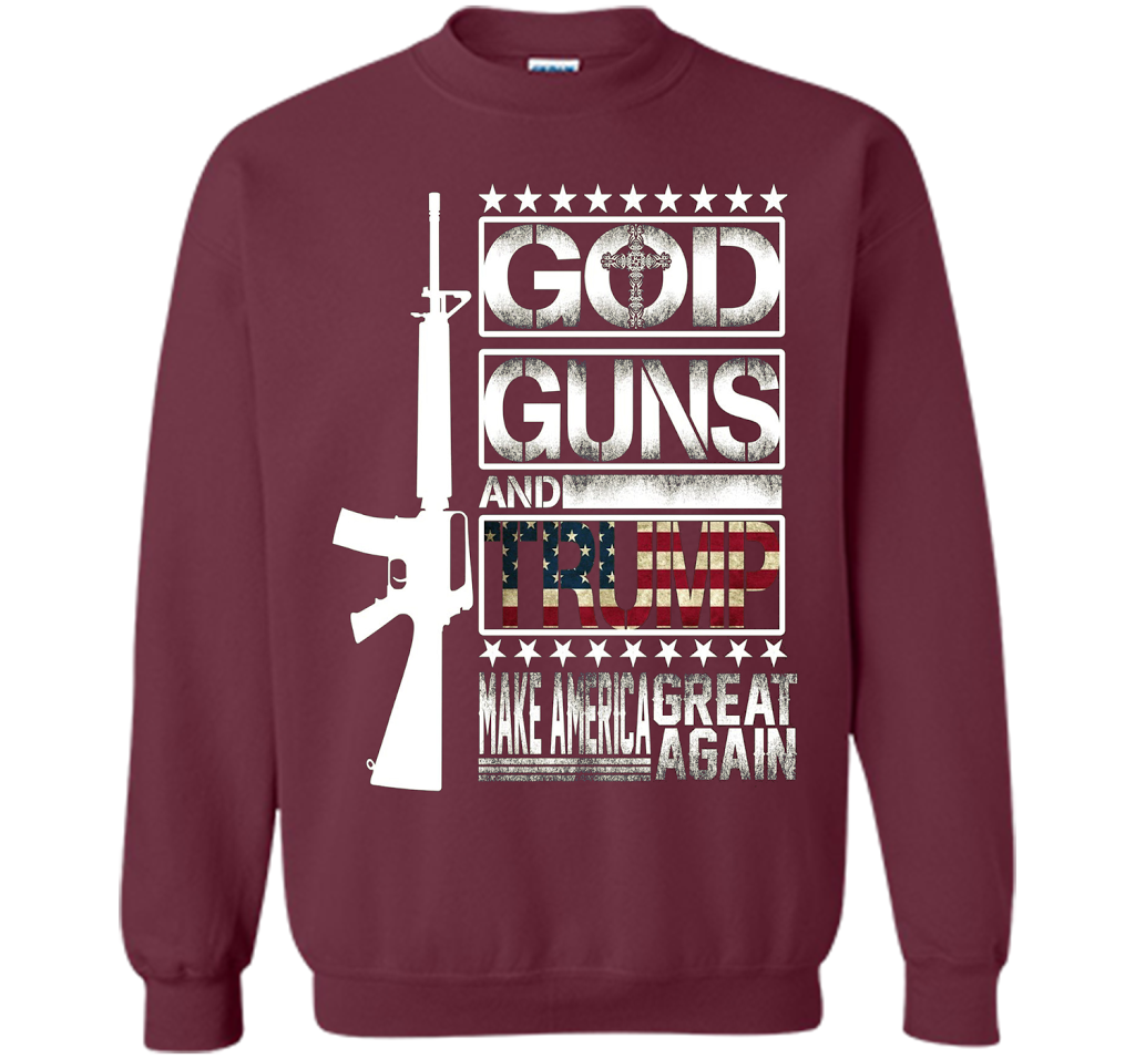 GOD Guns &amp; Trump 2nd Amendment T-Shirt shirt Maroon