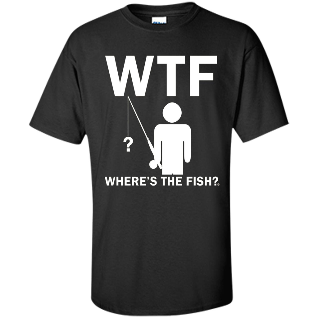 Fishing T-shirt Where's The Fish Black