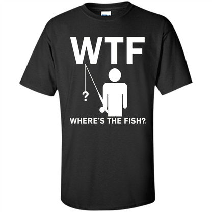 Fishing T-shirt Where's The Fish Black