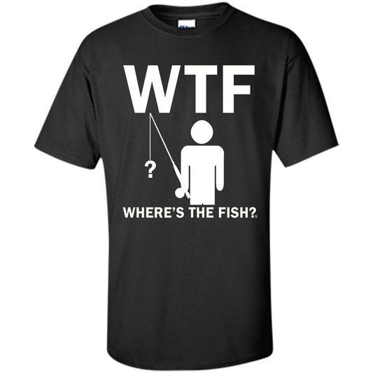 Fishing T-shirt Where's The Fish Black
