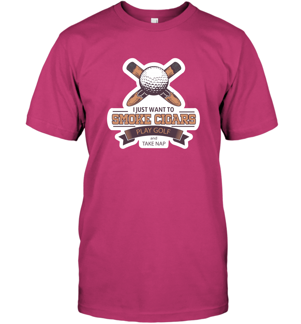 Smoke Cigar Play Golf Take Naps Shirt T-Shirt T-Shirt Heliconia