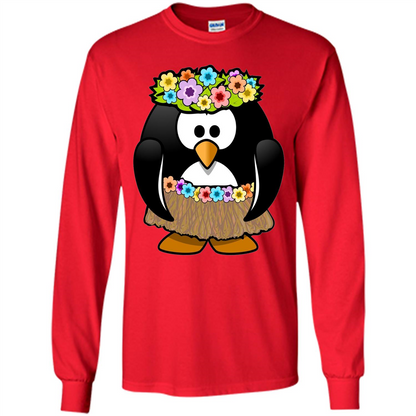 Hawaiian Hula Cartoon Penguin T-shirt