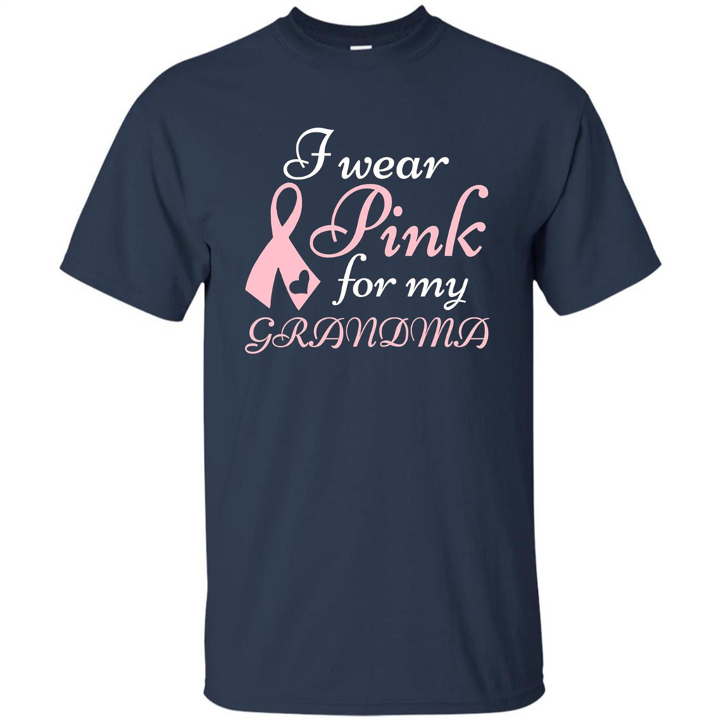 Breast Cancer T-Shirt I Wear Pink For My Grandma Navy