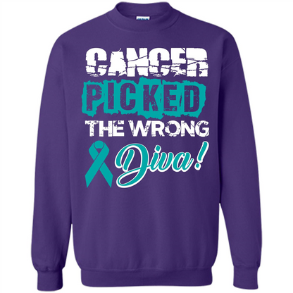 Cancer Awareness T-shirt Cancer Picked The Wrong Diva T-shirt Orange