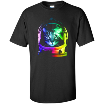 Astronaut Cat T-shirt Black