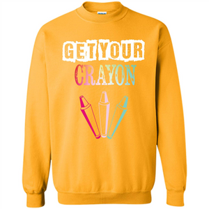 Teacher Lover T-shirt Get Your Crayon