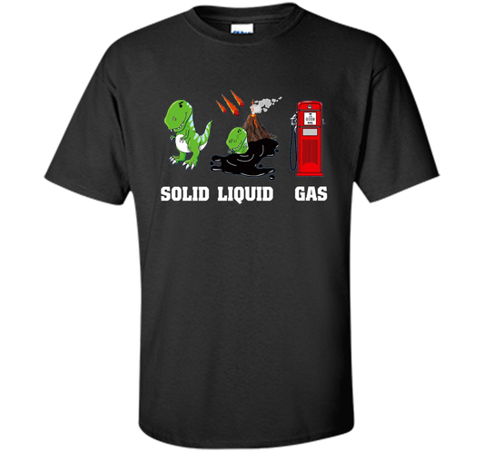 Dinosaur Solid Liquid Gas T-shirt Black