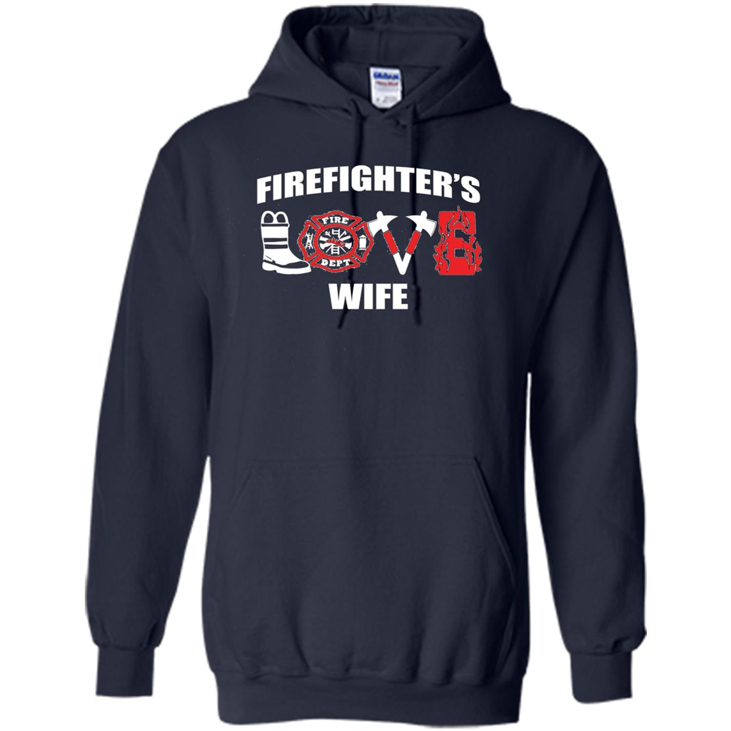 Firefighter Wife Love T-Shirt Navy